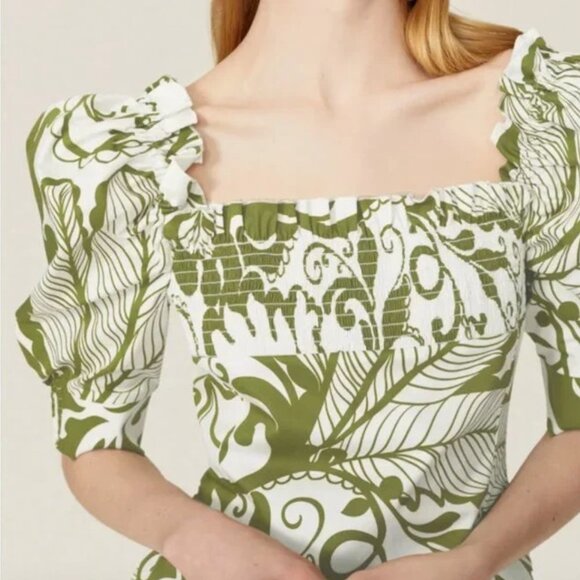 La DoubleJ Printed Puff Sleeve Mini Dress size large - Picture 2 of 5